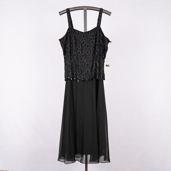 Women's Classic Black Lace Cocktail Dress Size 20W Fairycore Whimsigoth Witchy - Picture 1 of 8